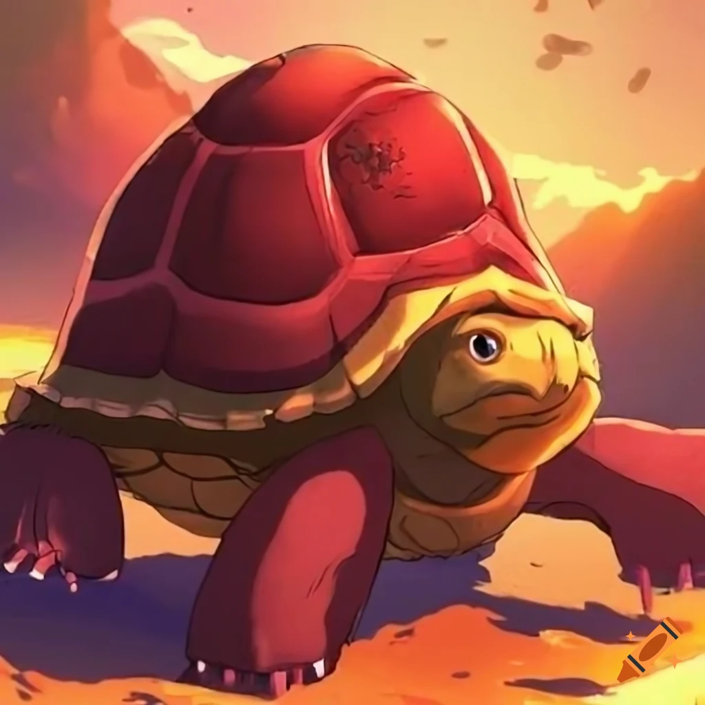 image of a red tortoise