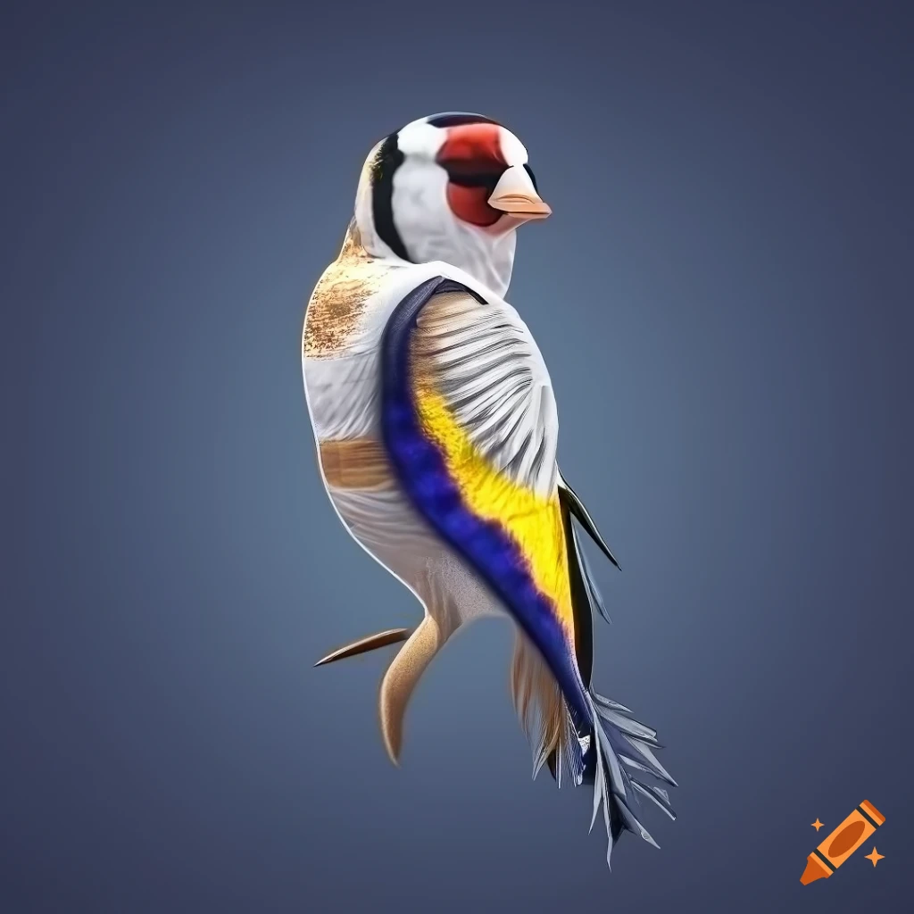 detailed illustration of a king european goldfinch
