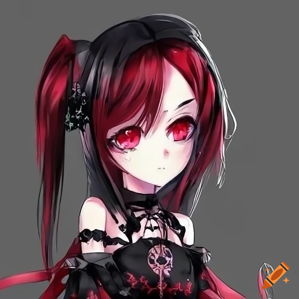 Image of a cute gothic girl on Craiyon