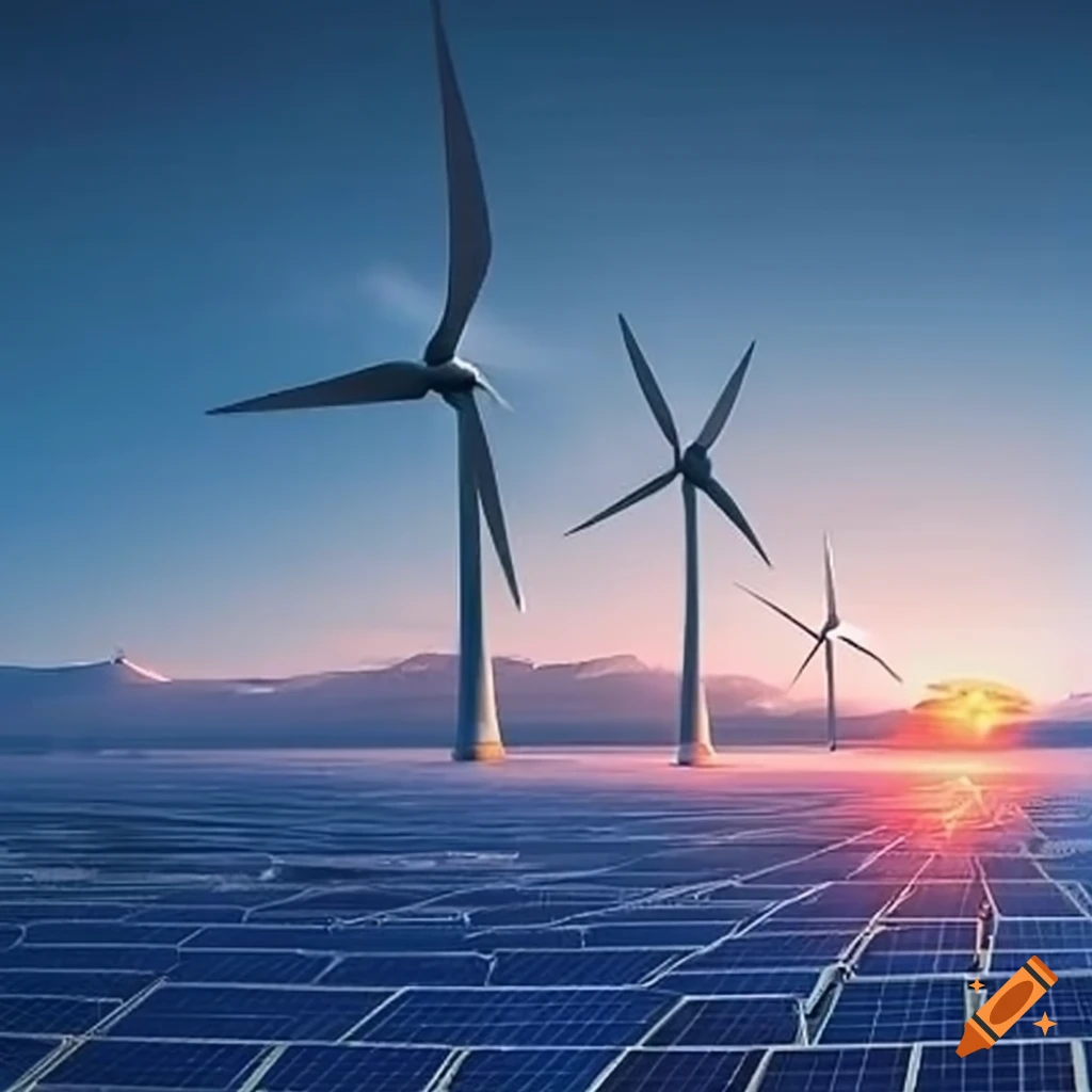 Wind, solar, and nuclear energy options on Craiyon