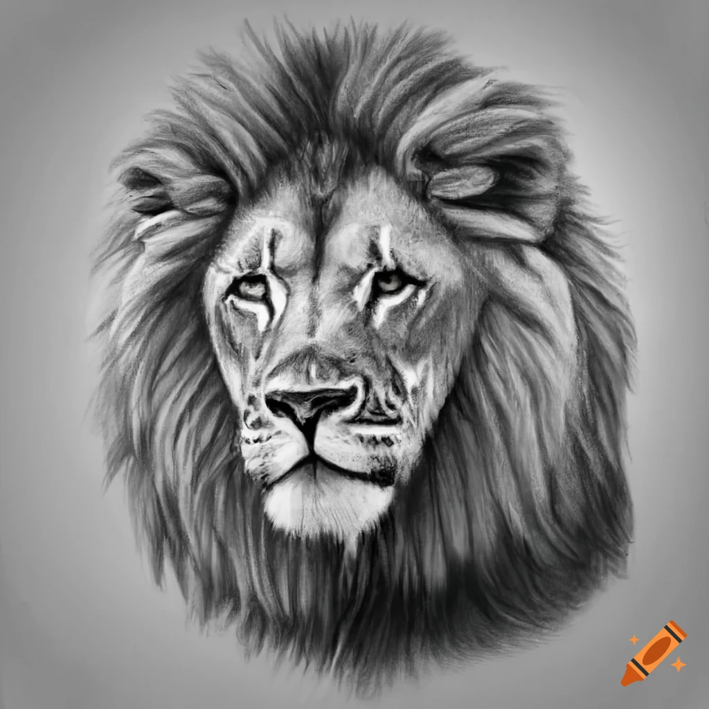Hand drawn sketch of lion head in color isolated Vector Image-gemektower.com.vn