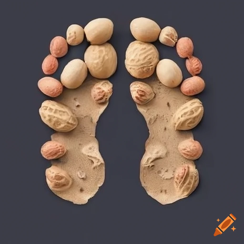 close-up of peanut footprint