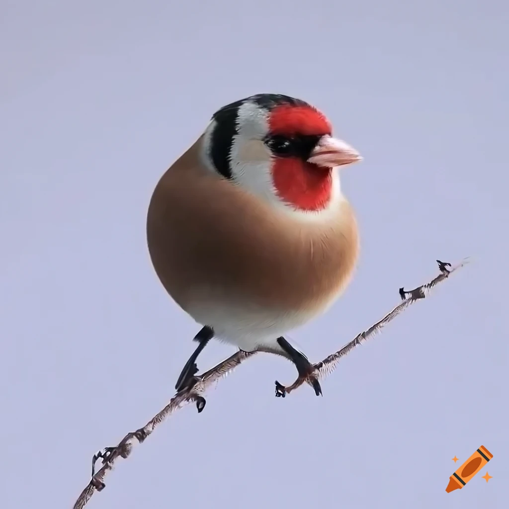 fluffy goldfinch with colorful feathers