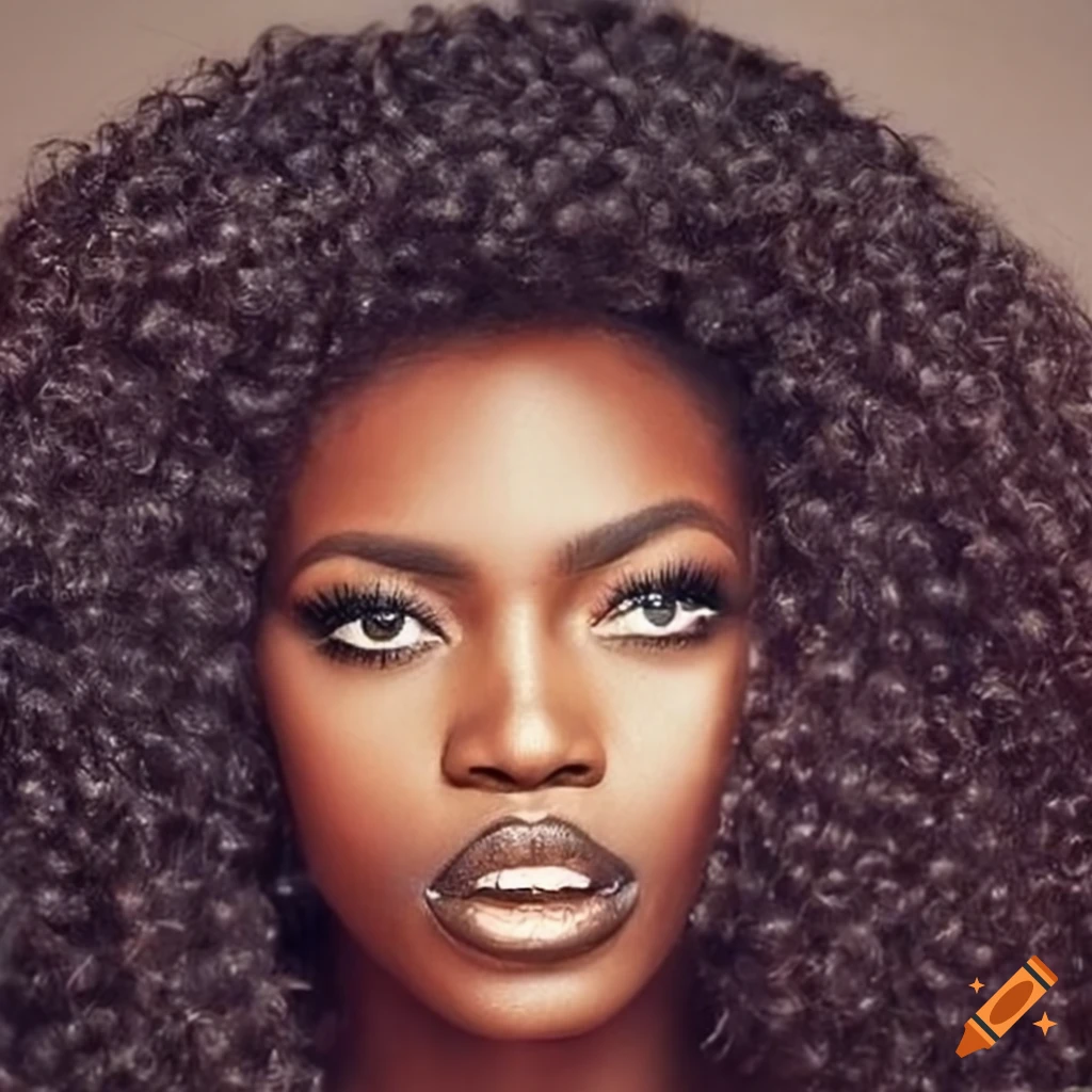 close-up of beautiful black women hair
