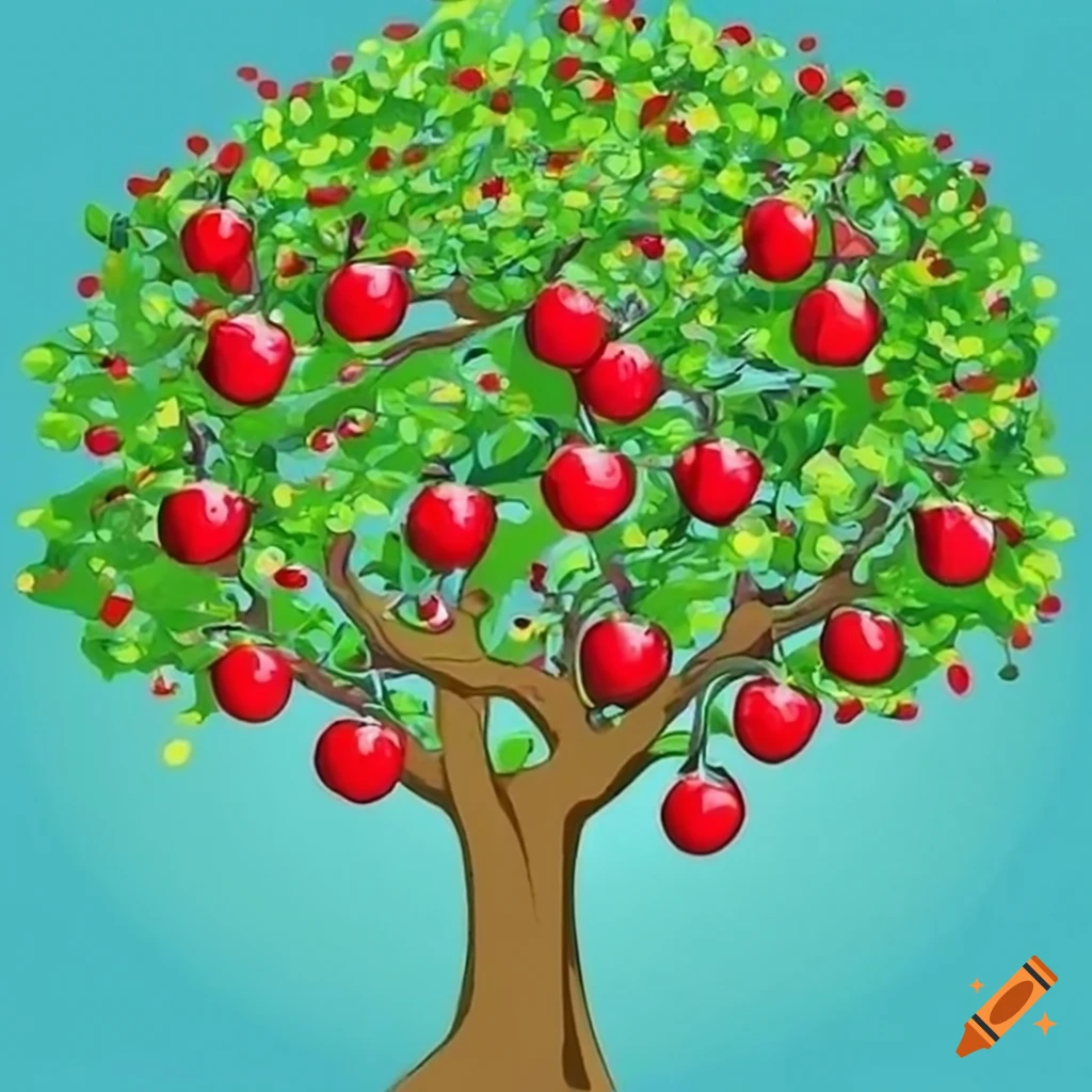 Apple Tree With Ripe Fruits On Craiyon
