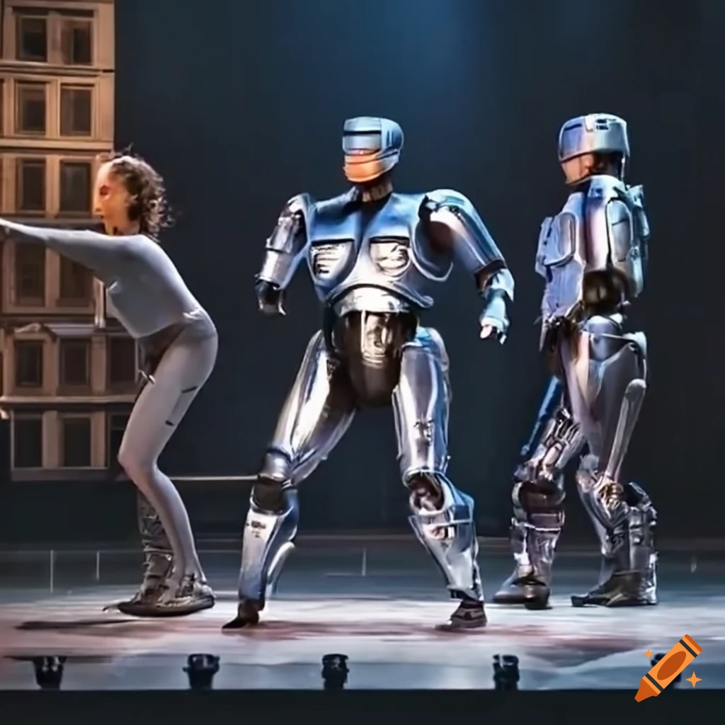 scene from Robocop the musical on Broadway