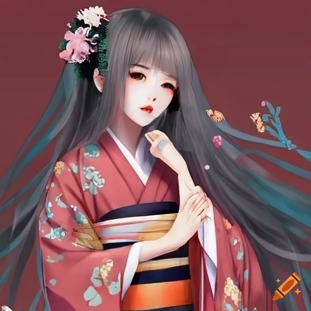 image of a Japanese woman in a kimono