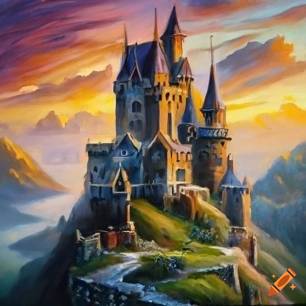 fantasy castle on a hill