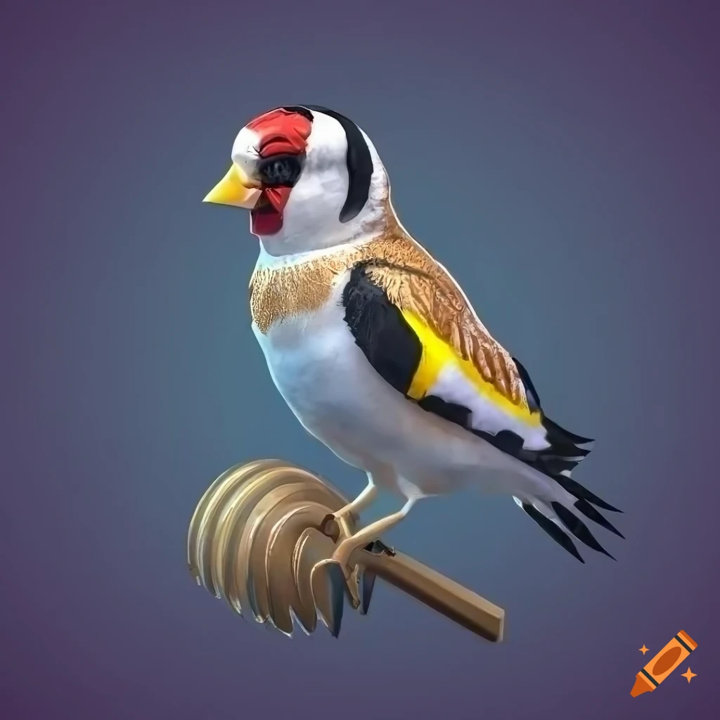 detailed illustration of a king European goldfinch bird