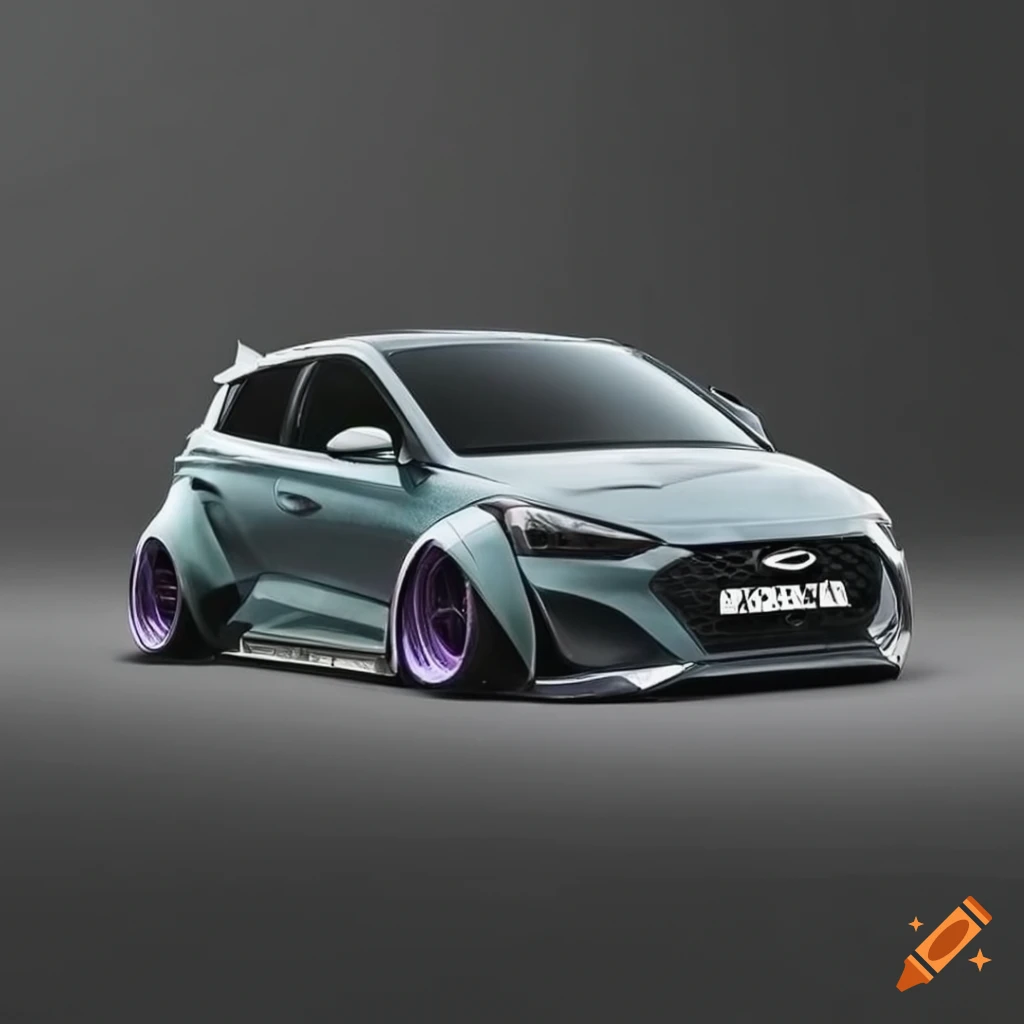 An audi a1 with lowered suspesion and a widebody kit on Craiyon