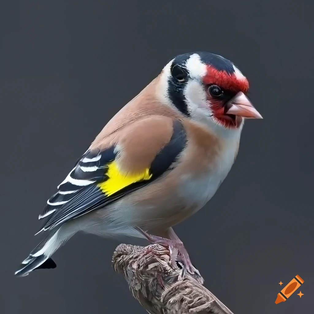 close-up of a fluffy brown goldfinch