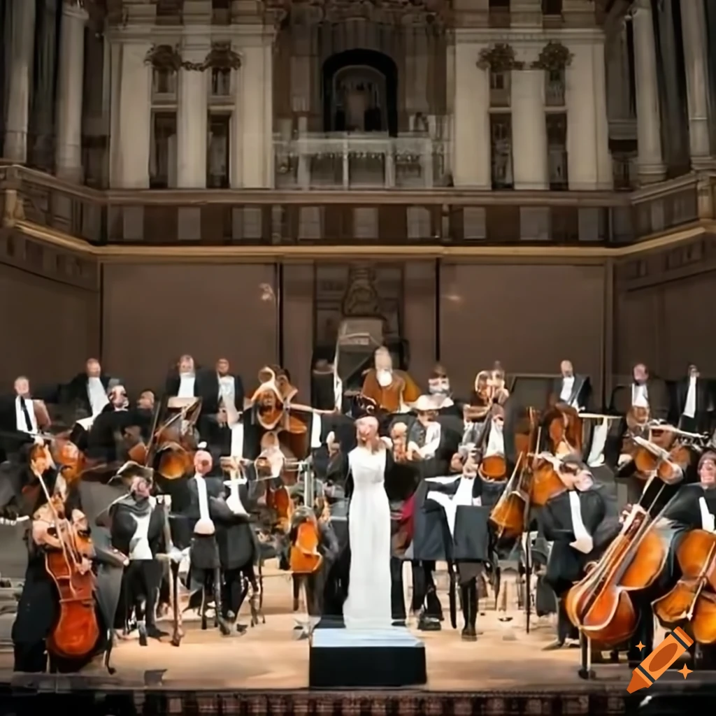 solo opera singer performing with orchestra
