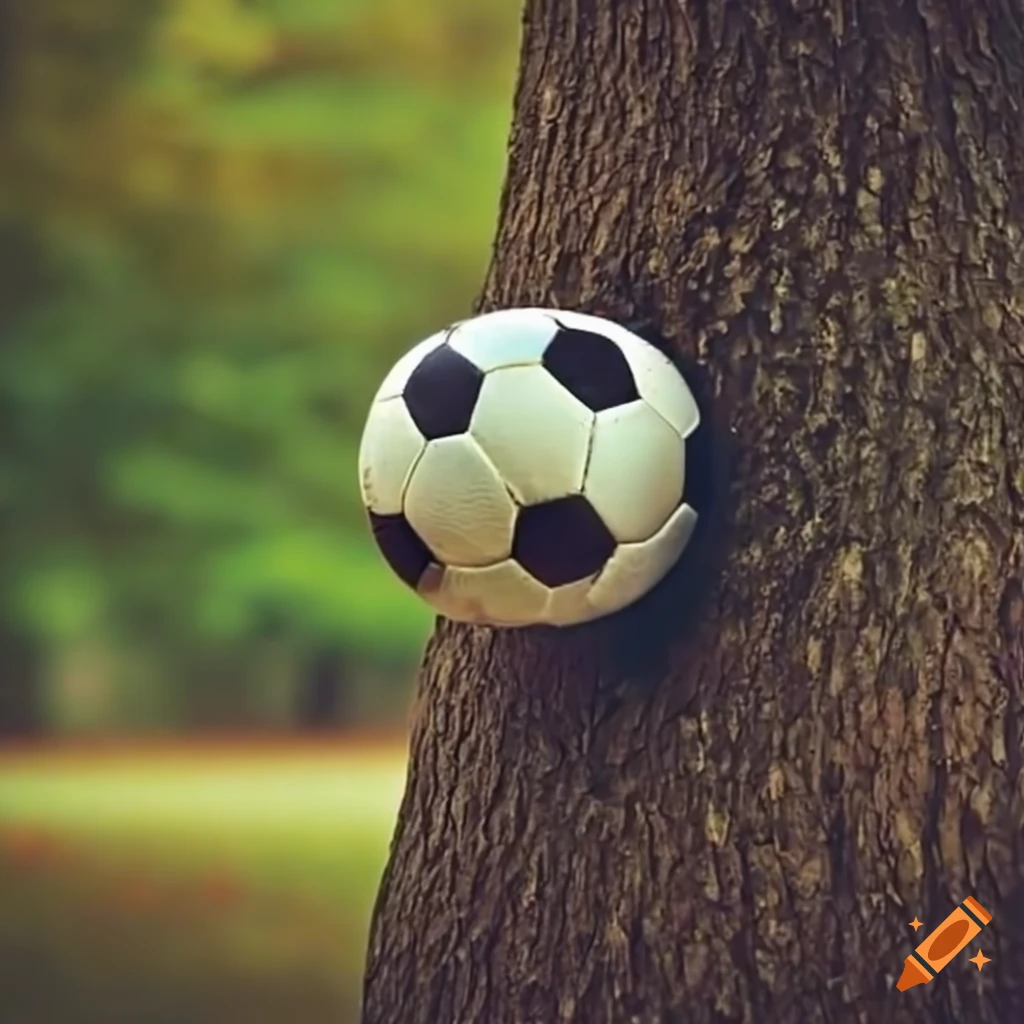 soccer ball stuck in a tree