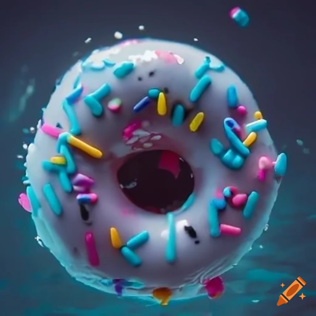 donut holes floating in the air