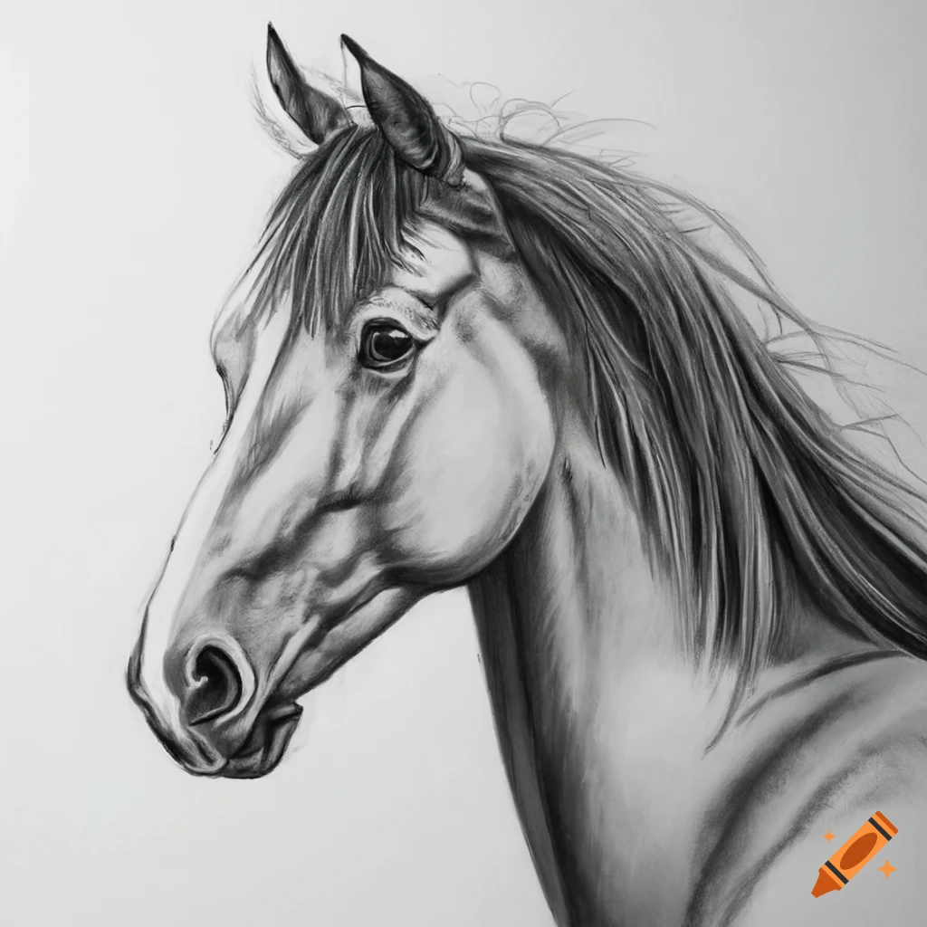 Drawing Pencil Horse Art Black And White Backgrounds | JPG Free Download -  Pikbest