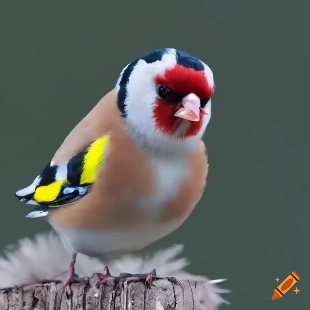 8K close-up of a fluffy brown goldfinch