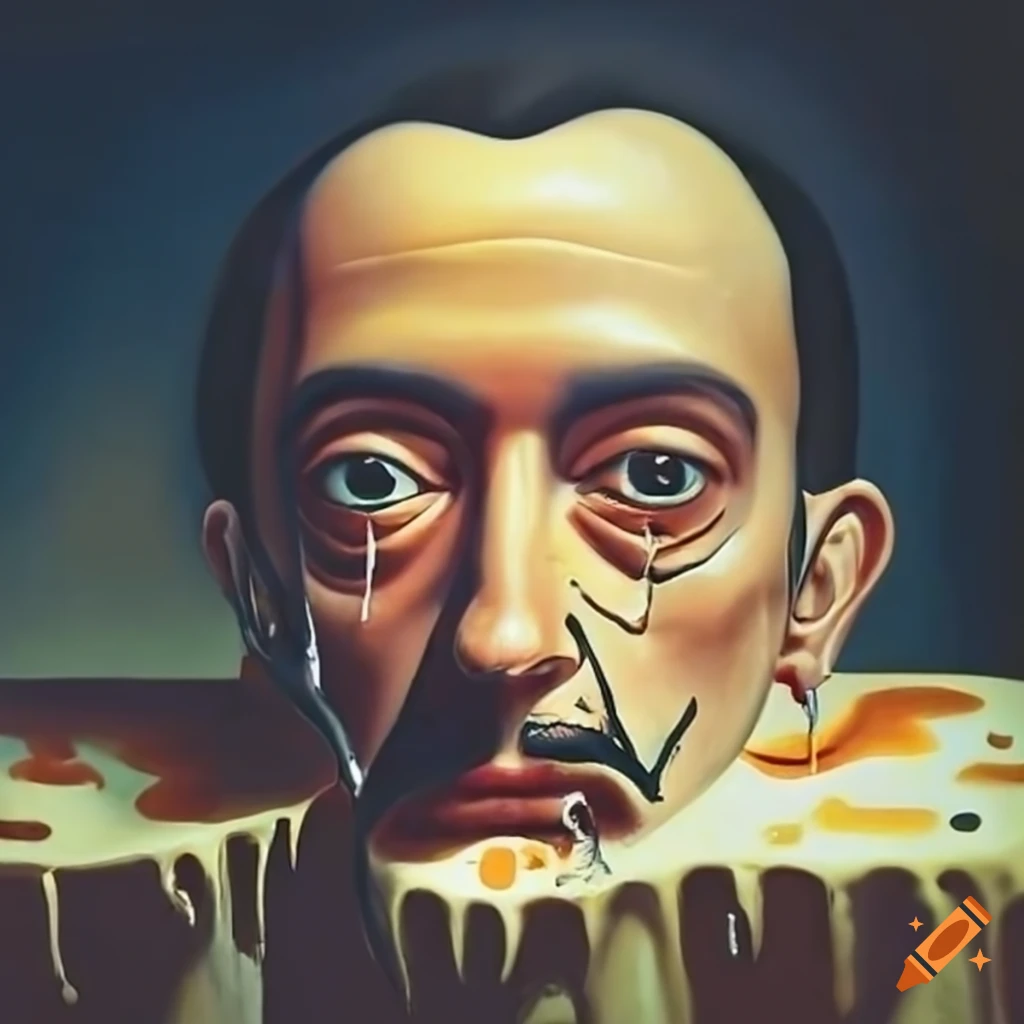 Salvador dali with melting cheeses on Craiyon