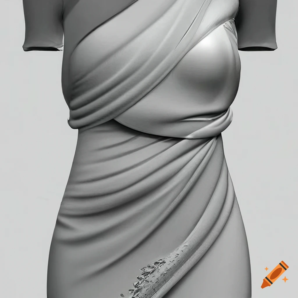 photorealistic close-up of a one-shoulder mini wrap dress in cloque fabric