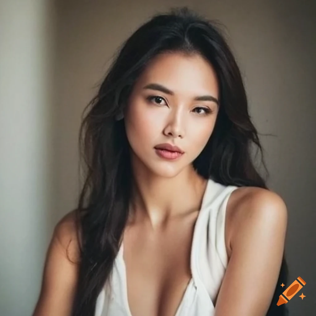  Selfie, no makeup, bare face, natural skin, slim fit female body ...
