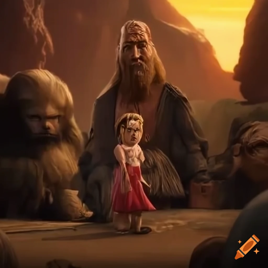final scene of The Giant of Kandahar in Disney style