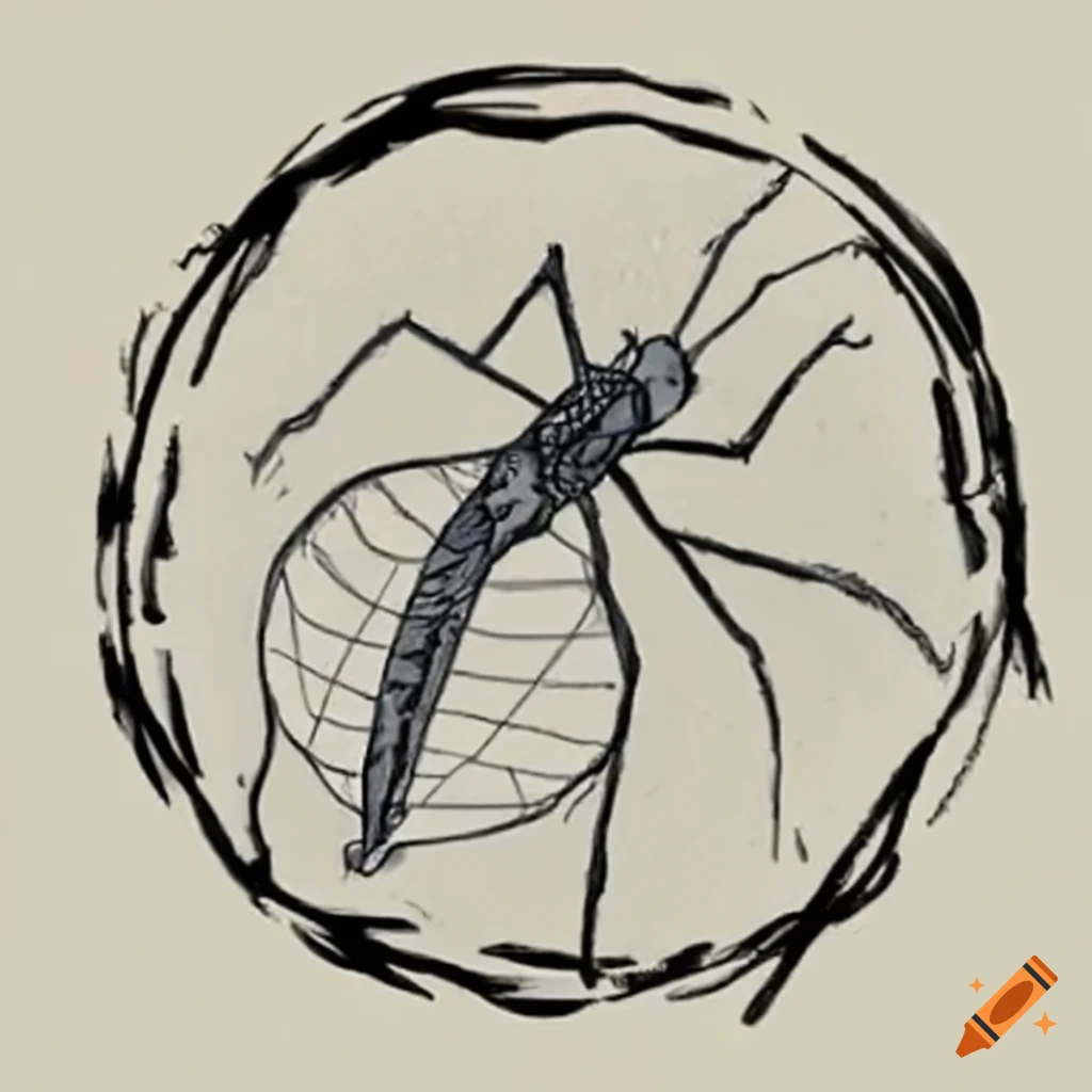 close-up of dead mosquitos in a circle