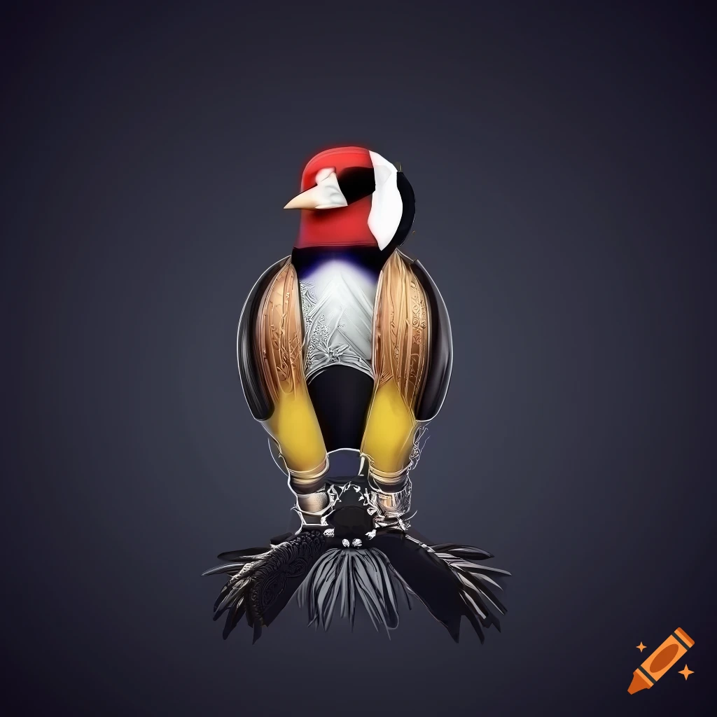 detailed illustration of a European goldfinch bird