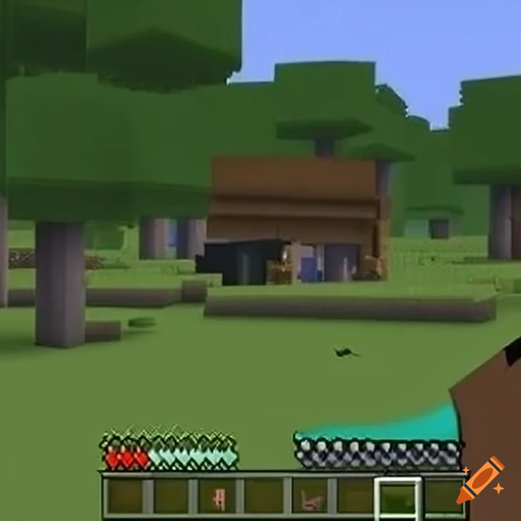 Screenshot of minecraft gameplay on Craiyon