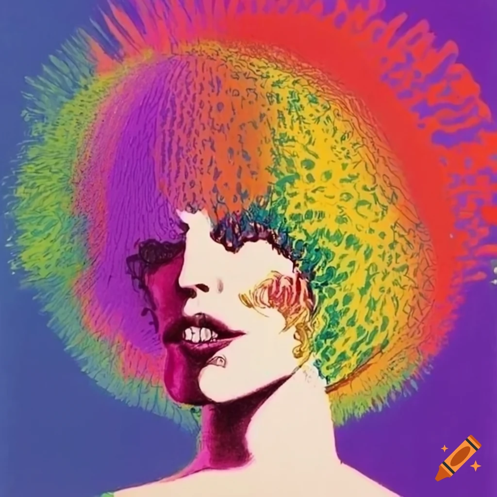 Colorful disco illustration by heinz edelmann
