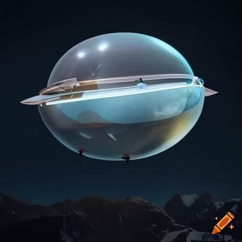 image of a futuristic airship with glass globes