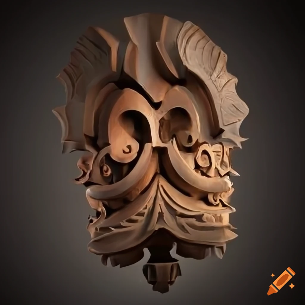 Highdefinition architectural stave carving artwork on Craiyon