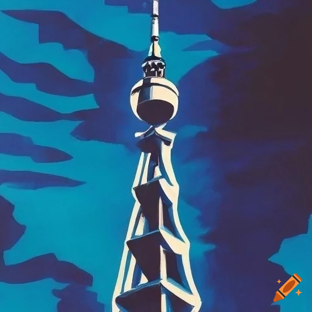 propaganda-postcard-of-tallinn-tv-tower-in-blue-black-and-white-on