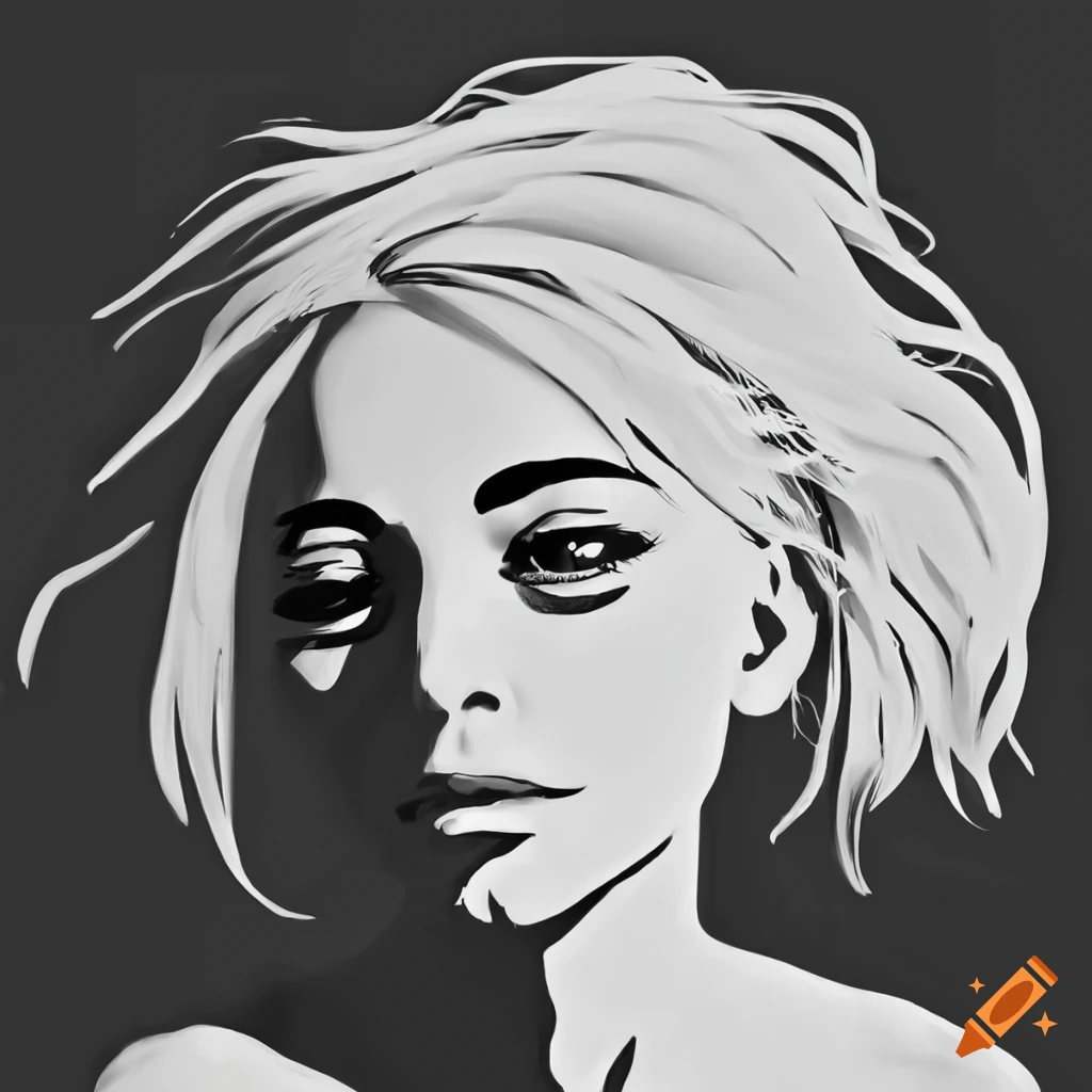 Black And White Stencil Of Swrslut Avatar