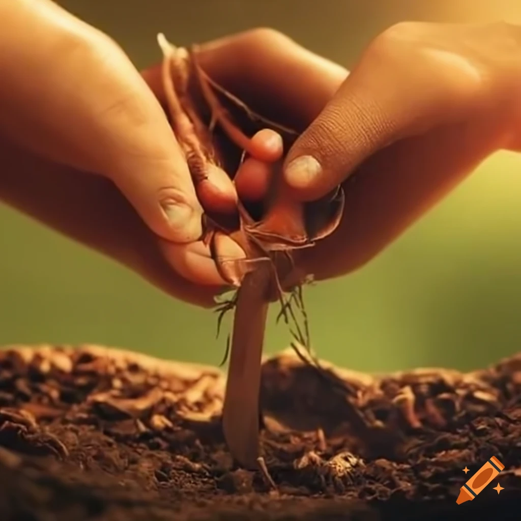 people planting seeds for trees