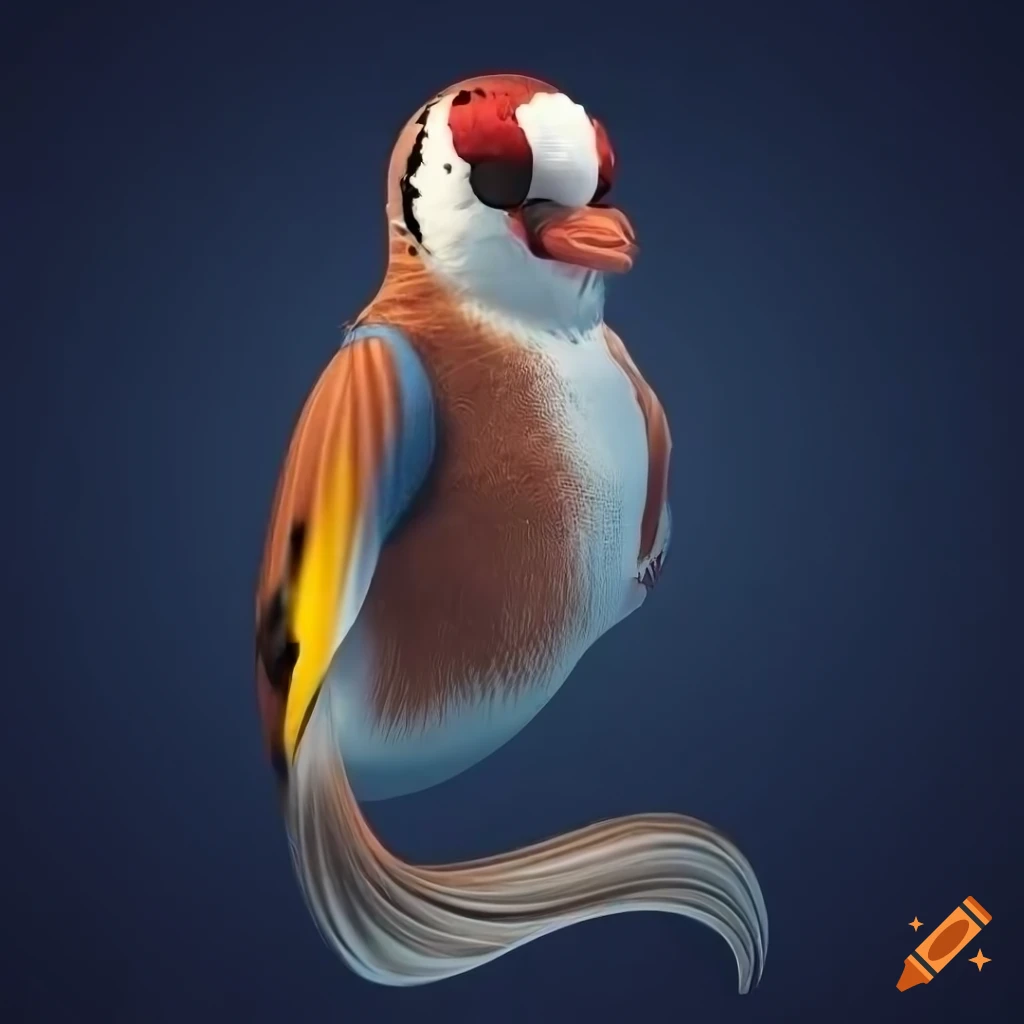 detailed illustration of a king European Goldfinch bird