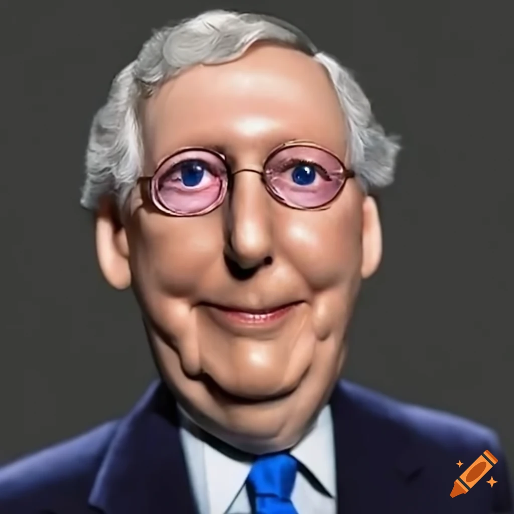 Political satire of mitch mcconnell as a puppet on Craiyon