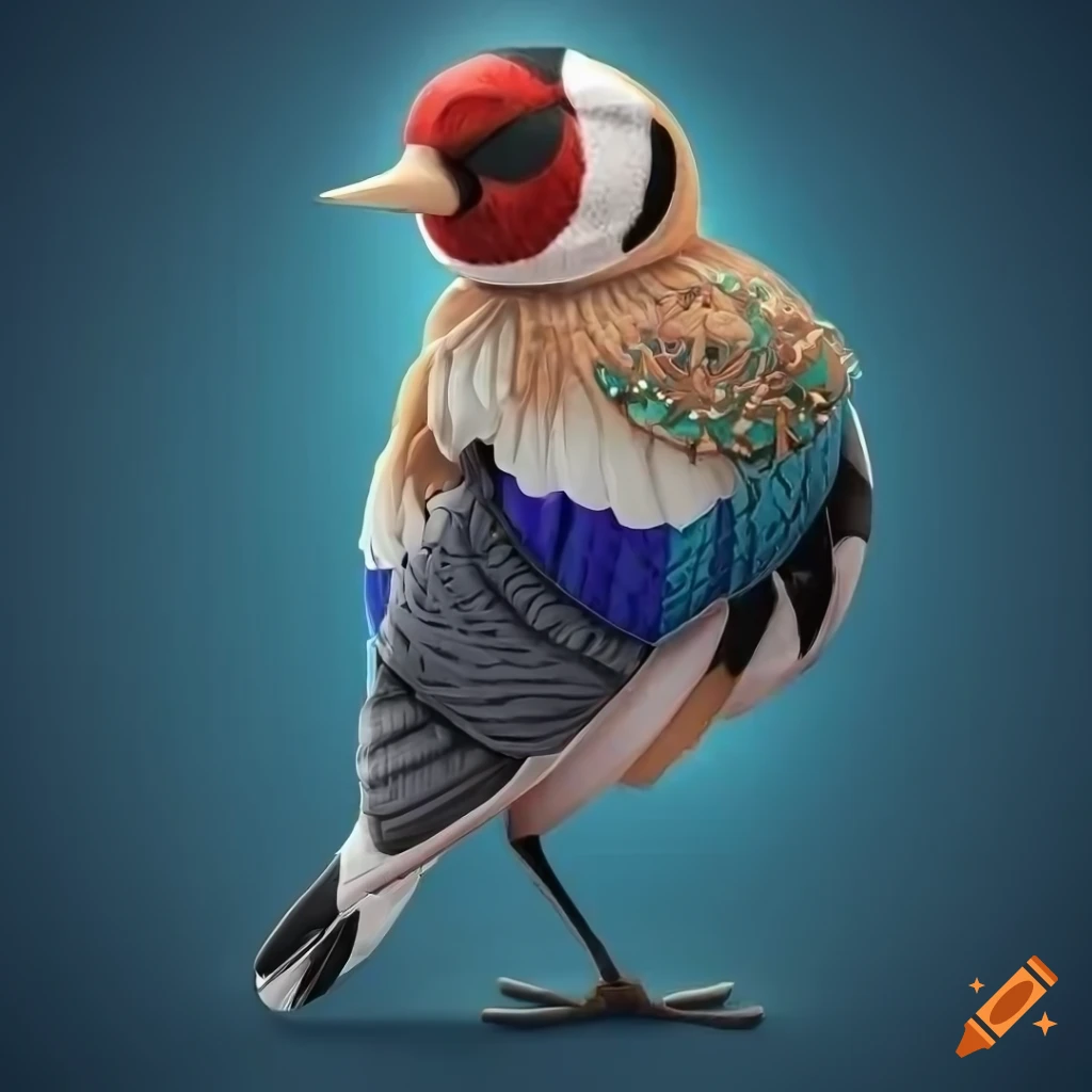 detailed illustration of a European goldfinch bird