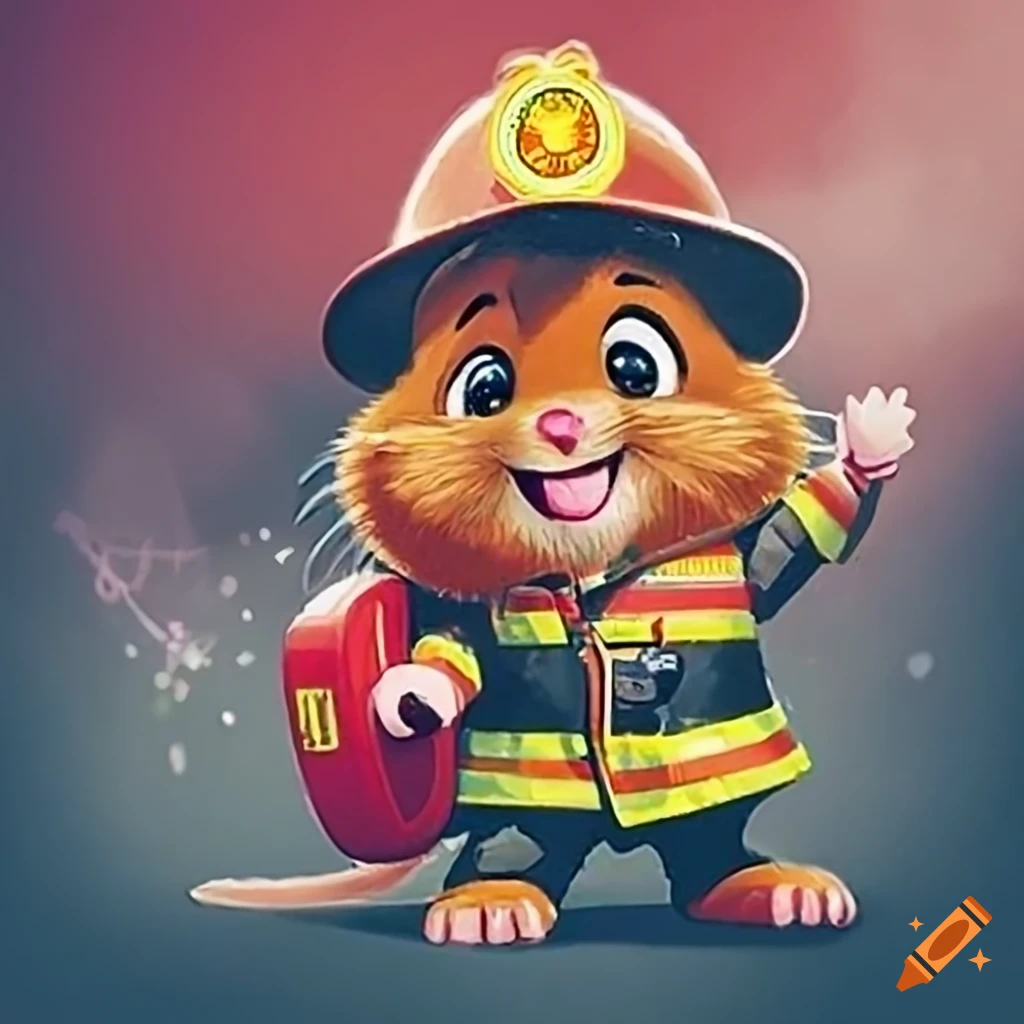 Lexica - 3d, cartoon, baby twitter bird mascot, small wings, as a fireman