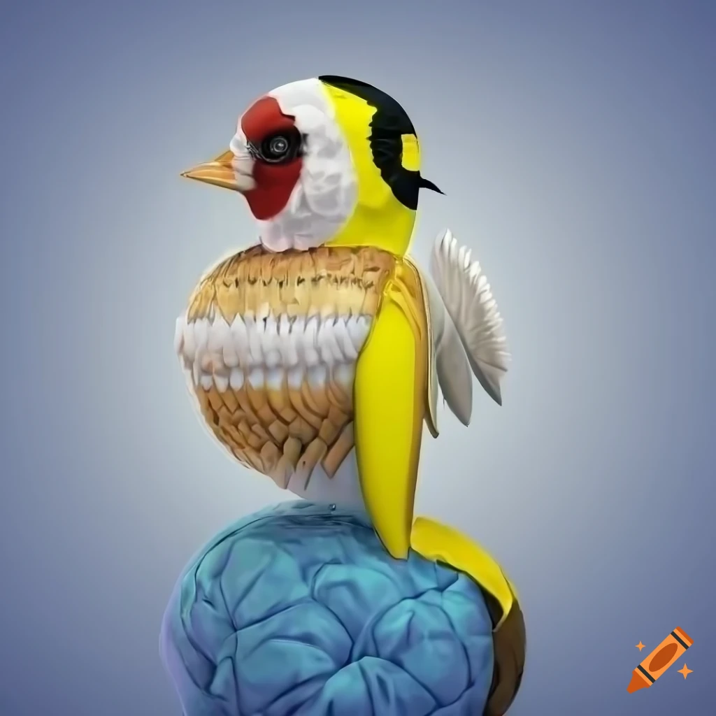illustration of a European Goldfinch with intricate details