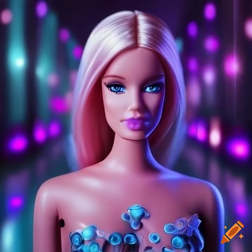 Ariana grande as a barbie doll, 3d, realistic on Craiyon