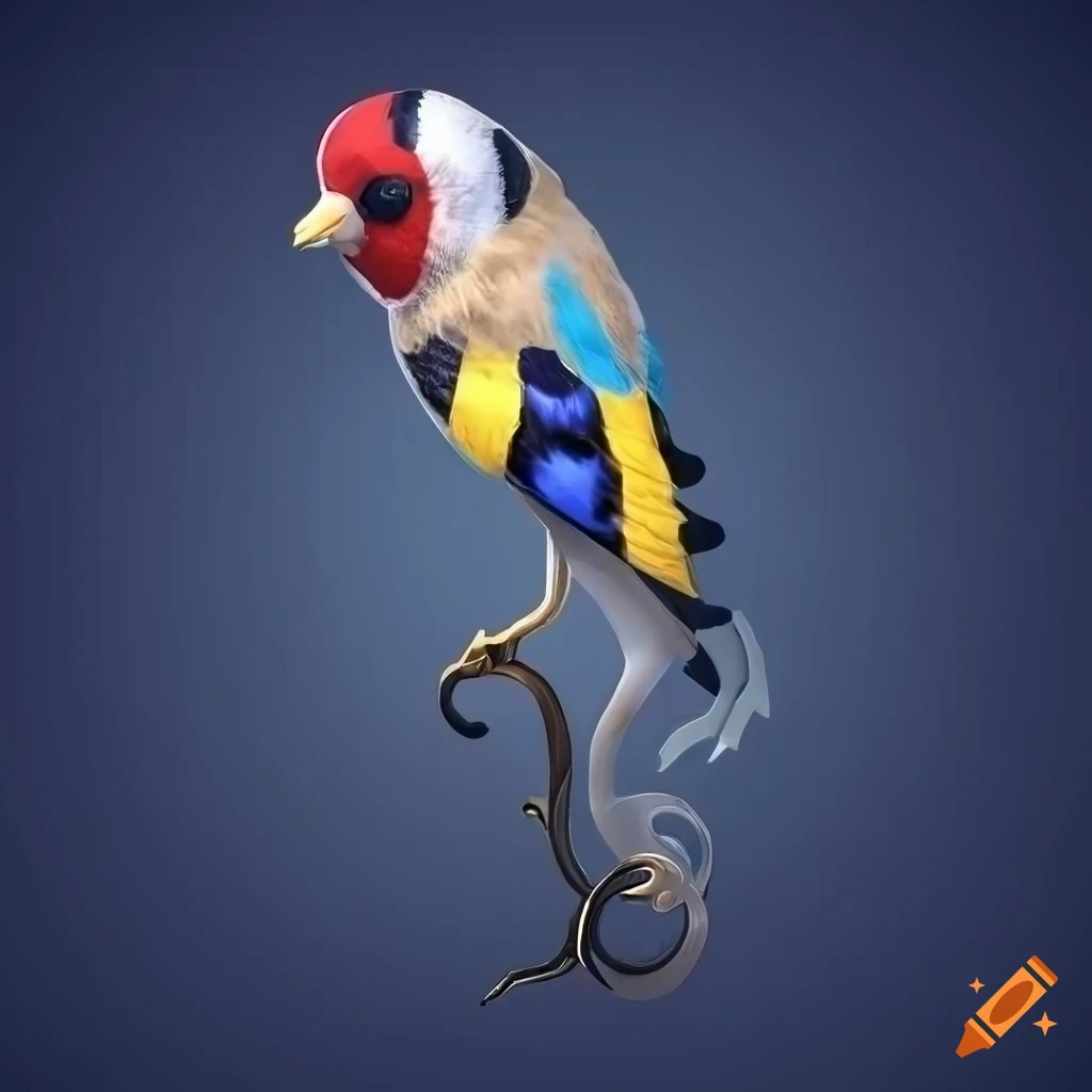 illustration of a king European goldfinch bird