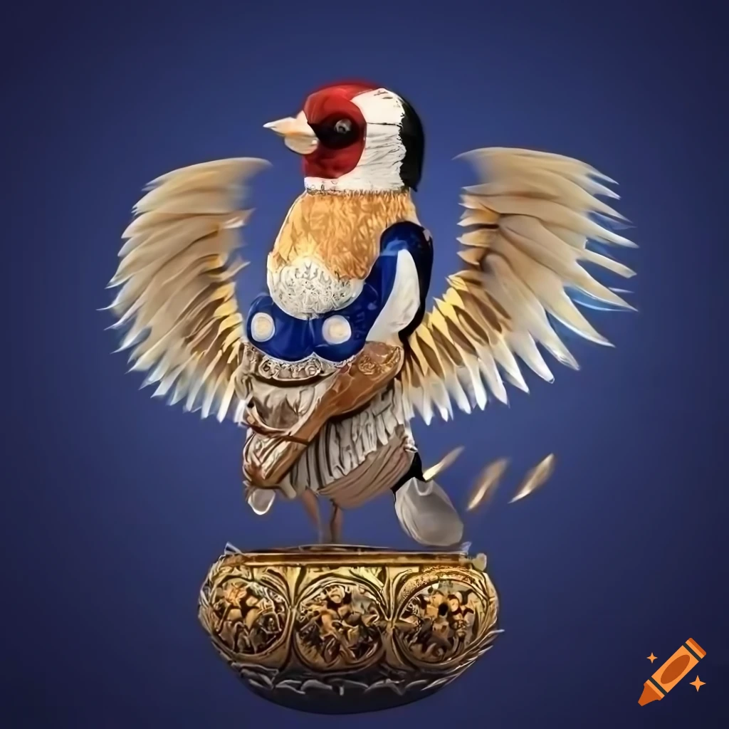 detailed illustration of a European goldfinch bird