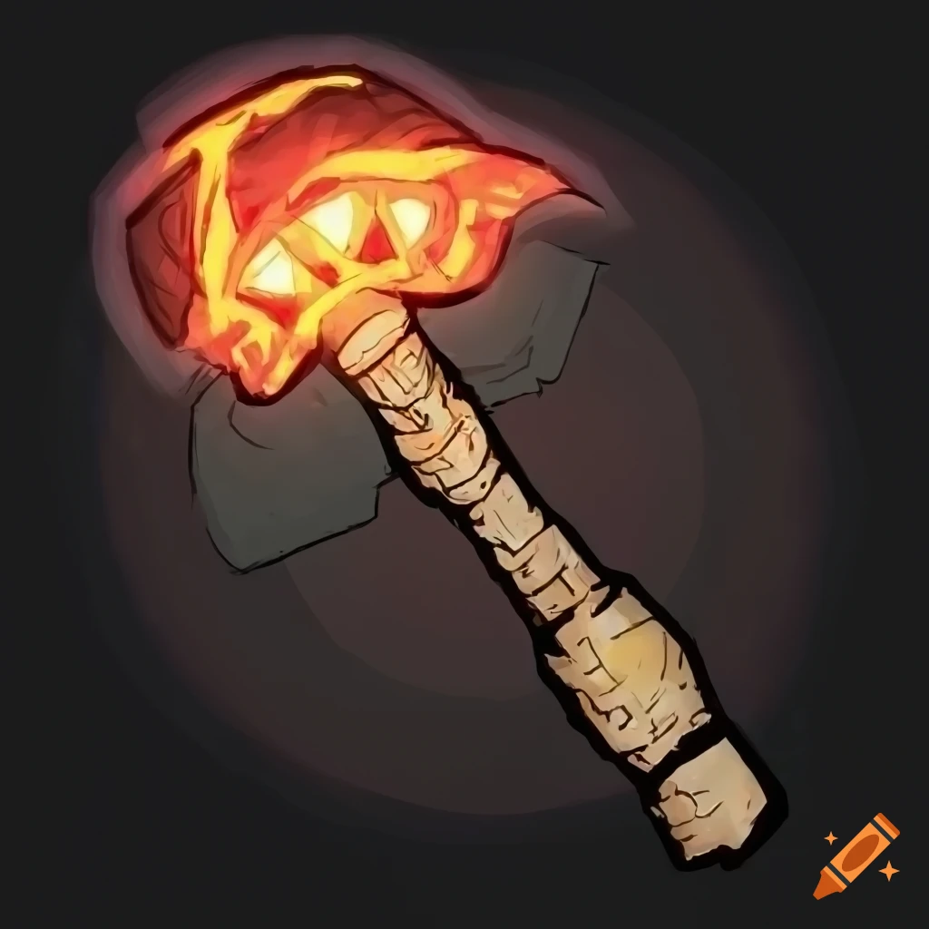 Fantasy artwork of a meteor hammer weapon on Craiyon