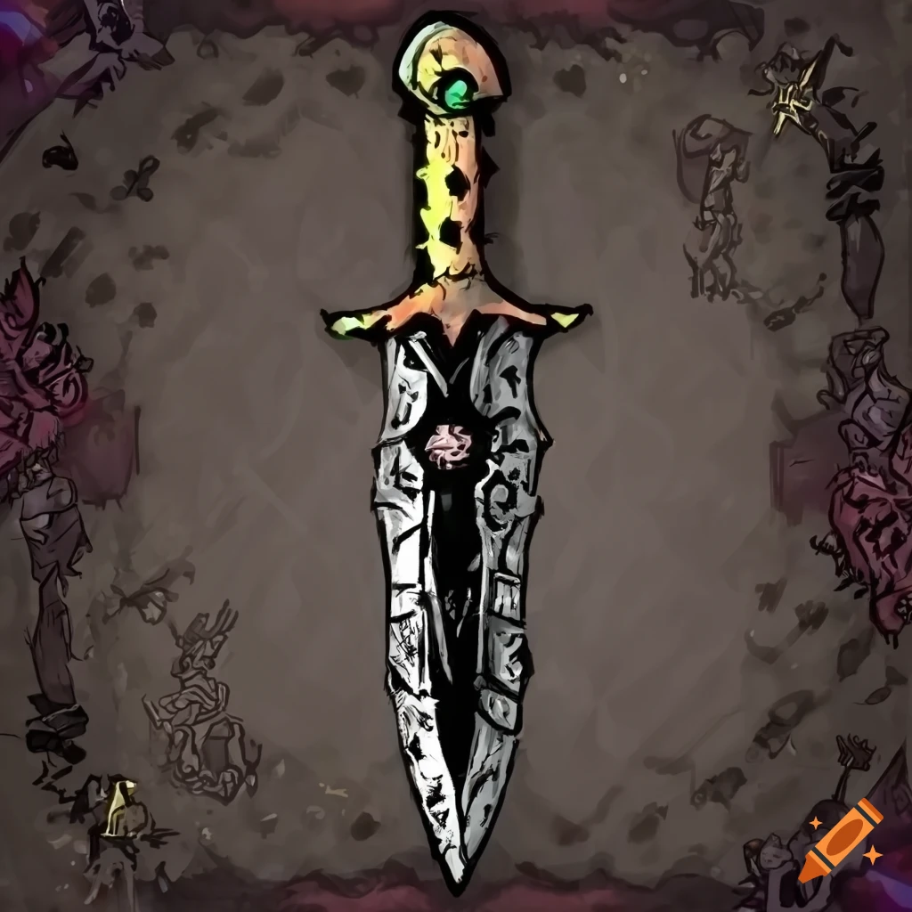 dark fantasy artwork of a crow-themed poison dagger