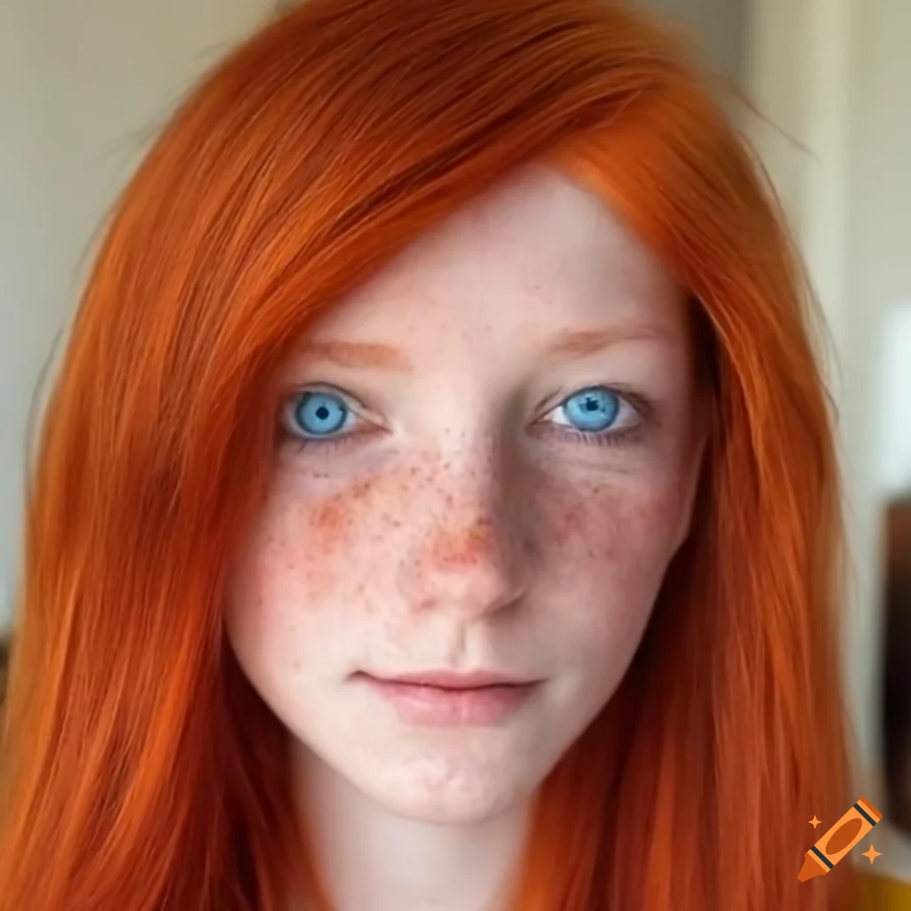 Portrait Of A Beautiful Red Haired Woman With Light Freckles On Craiyon 5954