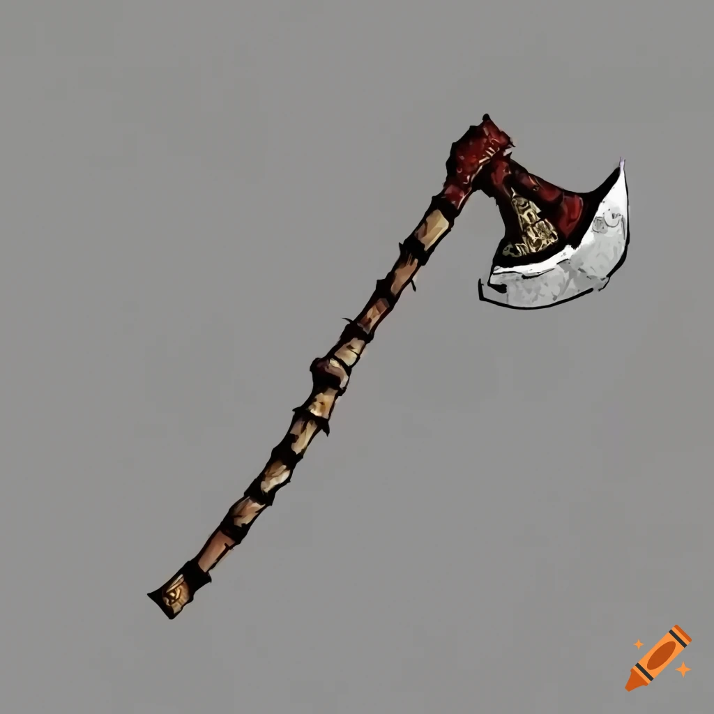 Bloody berserker axe in darkest dungeon style