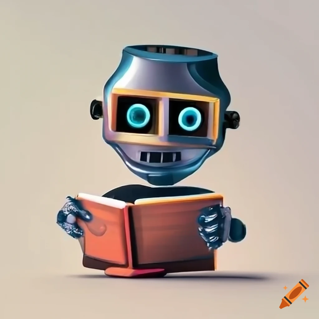 robot holding a book