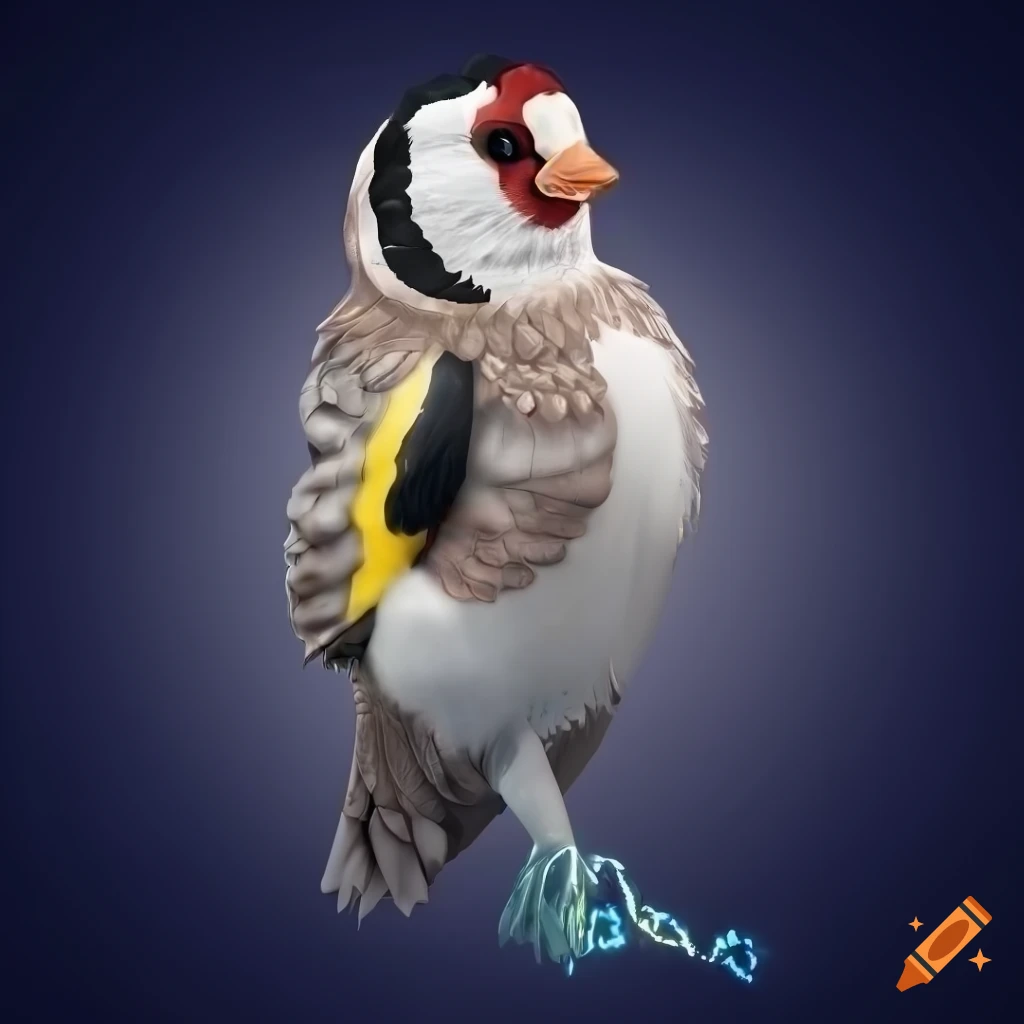 detailed illustration of a king European goldfinch bird