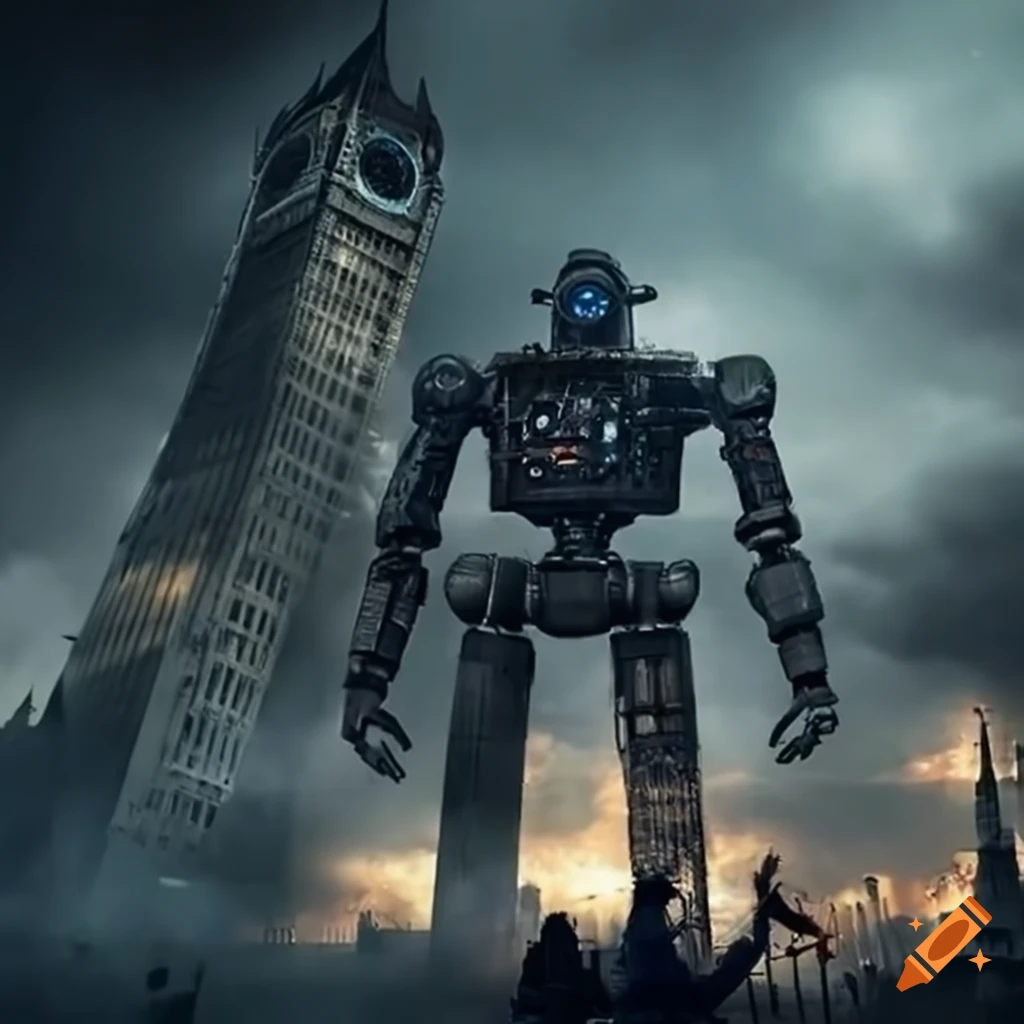 Giant robots attacking famous landmarks on Craiyon