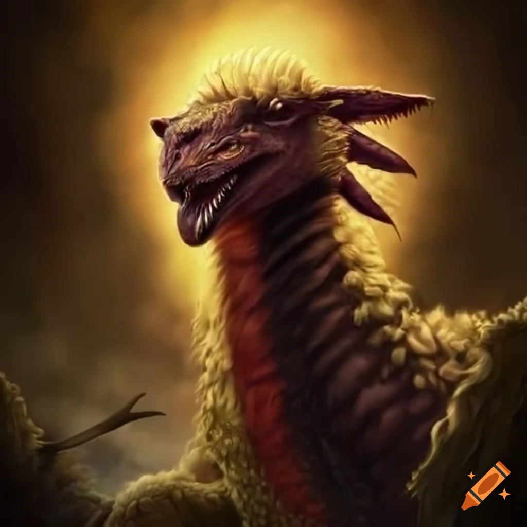 high resolution image of a sheep-dragon hybrid