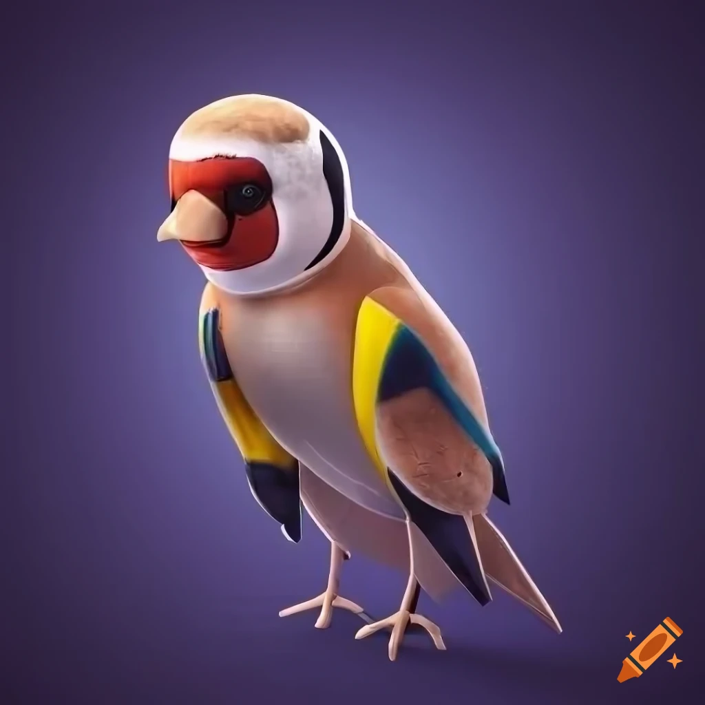 detailed illustration of a king european goldfinch